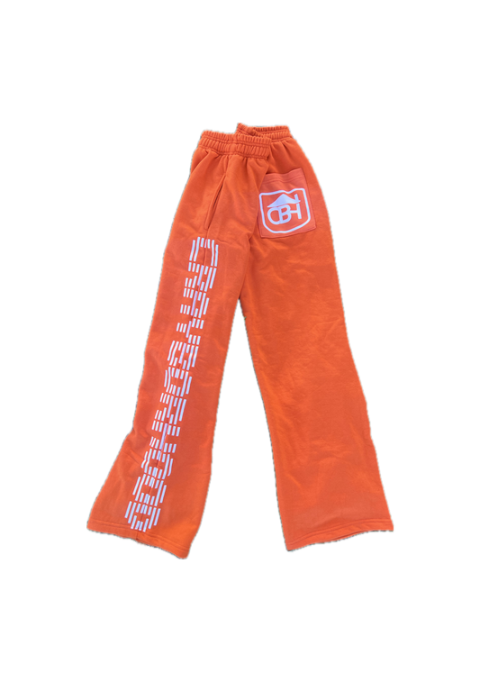 French Terry Cotton Flare Sweatpants (Florida Orange)