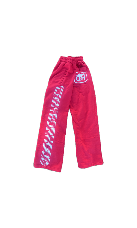 French Terry Cotton Flare Sweatpants (CBH Red)