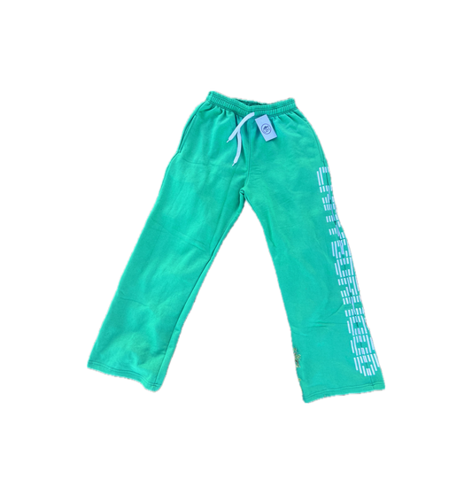 French Terry Cotton Flare Sweatpants (Kelly Green)
