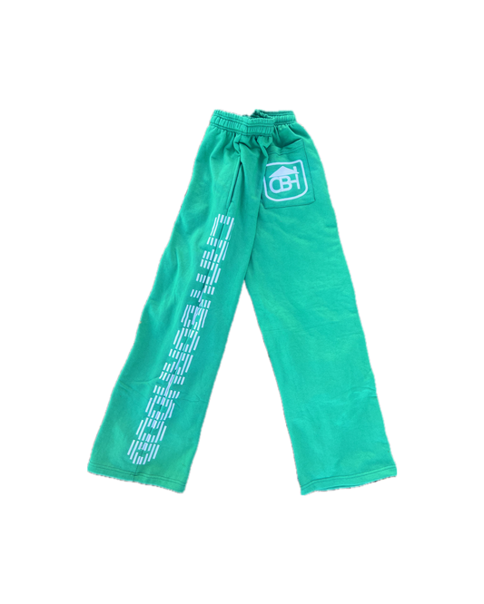 French Terry Cotton Flare Sweatpants (Kelly Green)