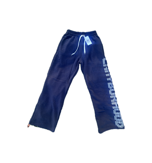 French Terry Cotton Flare Sweatpants (Pro Black)