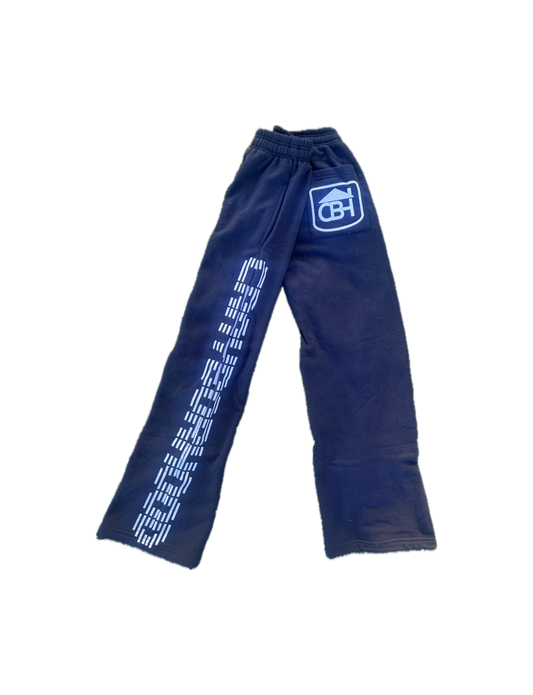 French Terry Cotton Flare Sweatpants (Pro Black)