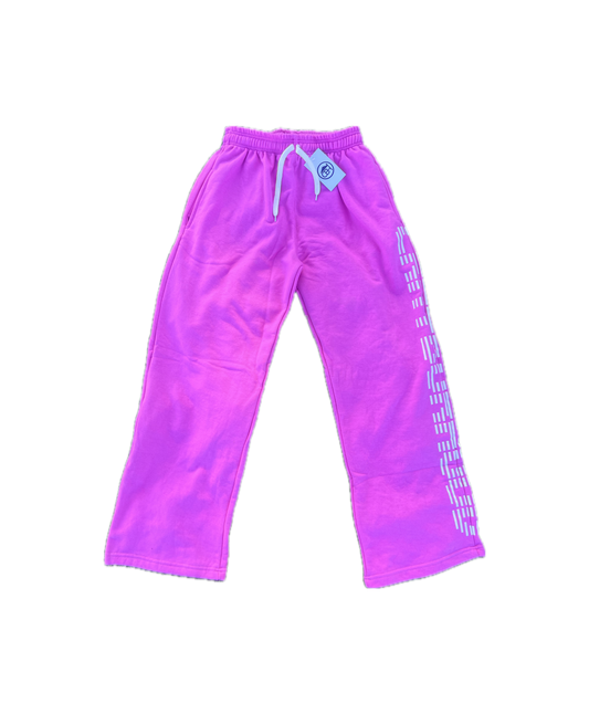 French Terry Cotton Flare Sweatpants (Pretty Pink)